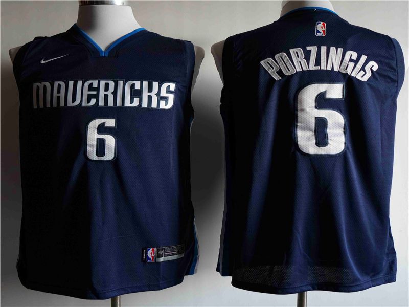 Men Dallas Mavericks 6 Porzingis Blue Game Nike NBA Jerseys